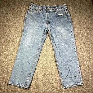Levis 550 Jeans Mens 38x30 Light Wash Relaxed Fit Straight Leg Cotton Denim Work